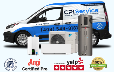 CPI Van Blue plumbing HVAC in San Jose