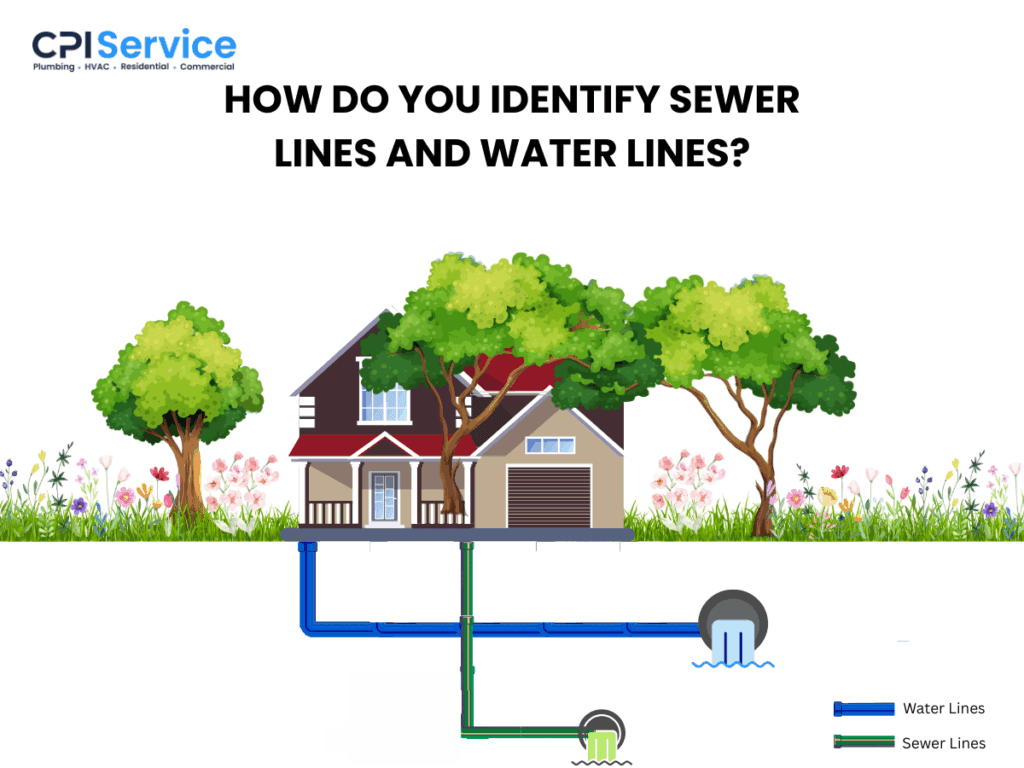 Identify sewer line and water line