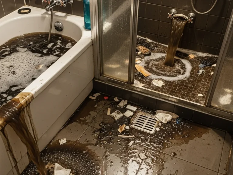 8 Signs of Clogged Sewer Line Standing Sewage in Fixtures