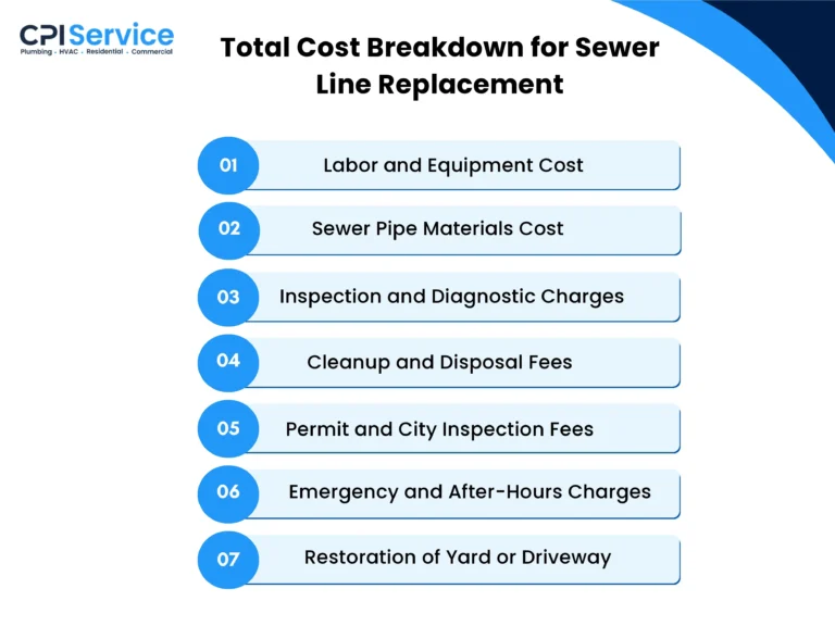 Total Cost Breakdown for Sewer Line Replacement