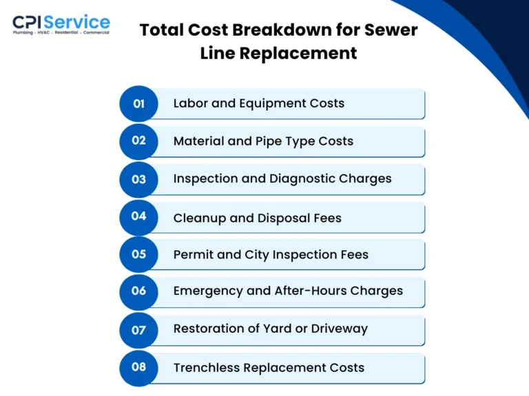 Total Cost Breakdown for Sewer Line Replacement