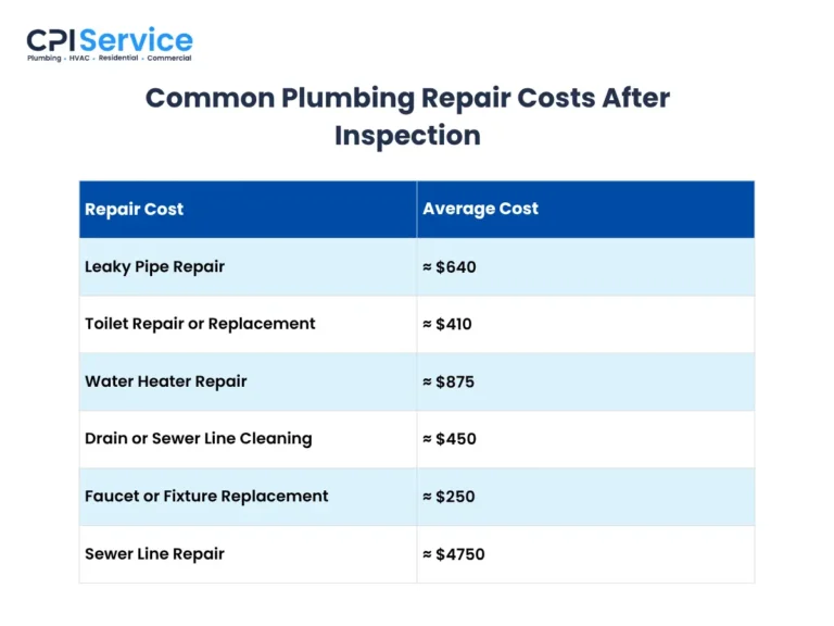 How Much Does a Plumbing Inspection Cost? Common Plumbing Repair Costs After Inspection 1