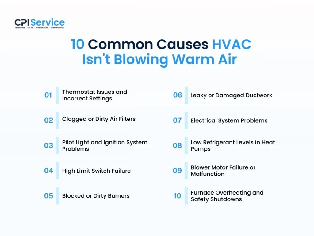 10 Common Causes HVAC Isn't Blowing Warm Air