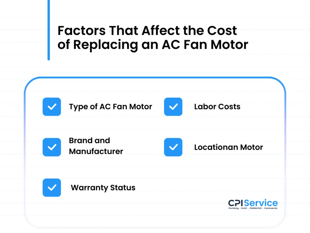 Factors That Affect the Cost of Replacing an AC Fan Motor