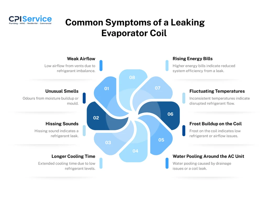 Common Symptoms of a Leaking Evaporator Coil