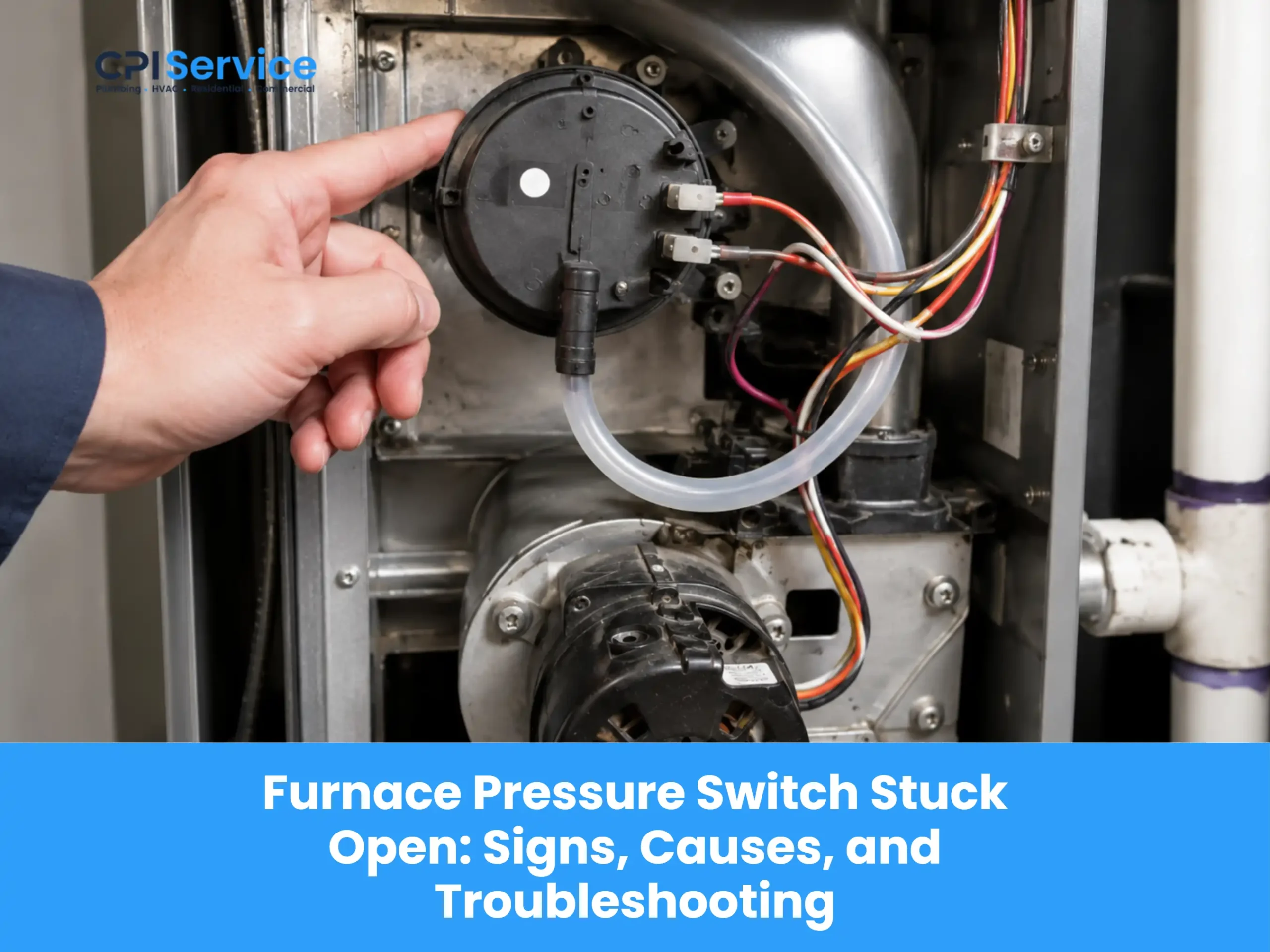 furnace pressure switch stuck open signs, causes, and troubleshooting