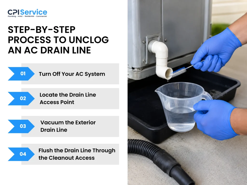 Is Your AC Drain Line step by step process to unclog an ac drain line 1